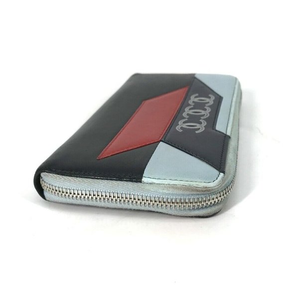 CHANEL airline triple coco Long wallet Zip Around Long Wallet Black/Light blue - Picture 9 of 16